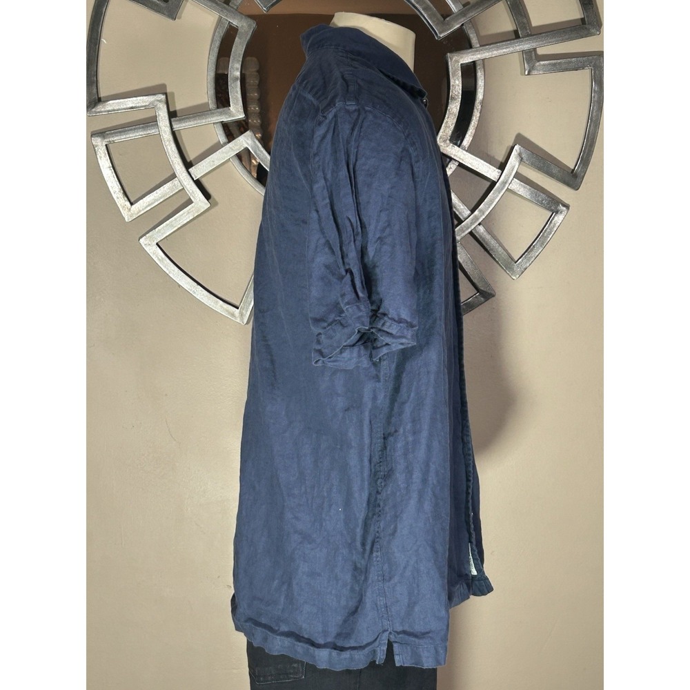 Brooks Brothers Regular, Irish Linen Camp Collar Short-Sleeve Blue XL - Picture 6 of 11